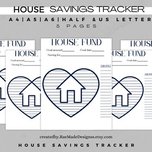 Home savings tracker, Savings log, New house budget tracker printable, House savings fund, Home saving Thermometer, Down payment tracker pdf