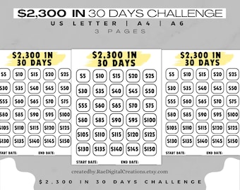 Envelope challenge, Paycheck budget, Money saving printable, Monthly savings, Save 2K, 30 day challenge, A6 30 envelope savings challenge