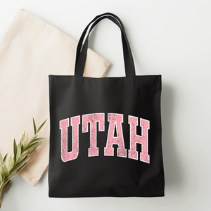 Utah Tote Bag, Canvas Tote Bag, Christmas Gift, Utah Wedding Favor, Utah Shoulder Tote Bag, Bachelorette Gift, Gift For Her, Trendy Tote Bag