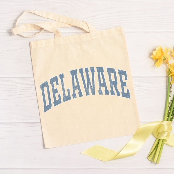 Delaware State Tote Bag, Delaware Gift, Delaware State Souvenir, Gift for Her, Custom Tote Bag, Wedding Party Gifts, Shopping Canvas Tote