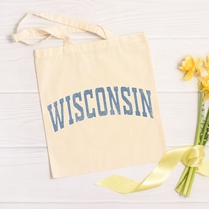 Wisconsin Canvas Tote Bag, Eco-Friendly Design (14x15 inches)