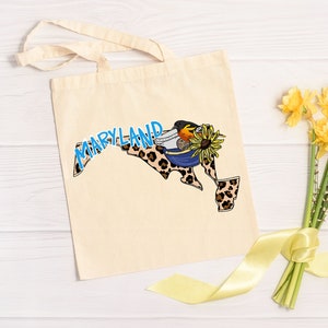 Maryland Tote Bag, Canvas Tote Bag, Maryland Party Gifts, Shopping Bag, Maryland Girls Trip, Vacation Bag, Gift for Women, Christmas Gift