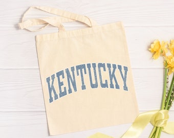 Kentucky Tote Bag, Kentucky Souvenir, Travel Tote Bag, Shopping Bag, Gift for Her, Kentucky Wedding Tote Bag, Handmade Bag, Canvas Tote Bag