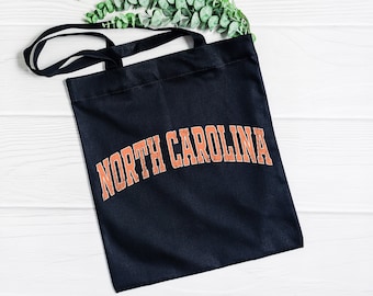 North Carolina Tote Bag: Canvas Souvenir Gift