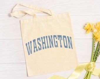 Washington Tote Bag, Washington State Bag, Washington State Shoulder Tote, Washington Wedding Party Gift, Shopping Tote Bag, Canvas Tote Bag