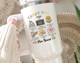 Personalized Teacher Appreciation Tumbler: Custom Stainless Steel Travel Mug