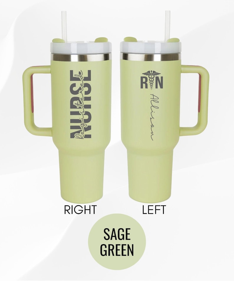 Nurse Registered RN Custom Name 40oz Tumbler, Gift for Nurse Coffee Tumbler, Rn Nurse Gifts Ideas, Laser Tumbler Custom Medical Tumbler