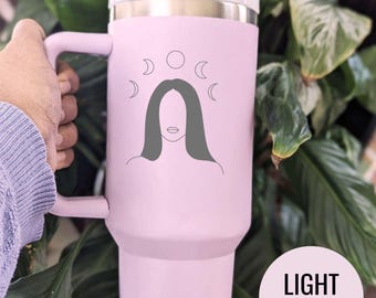 Engraved Moon Phase Goddess Tumbler: Spiritual Astrology Gift