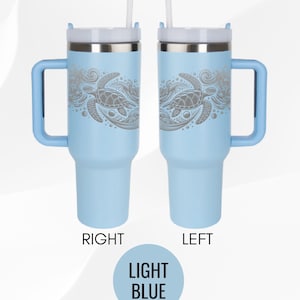 Sea Turtle Engraved Tumbler Ocean Theme Travel Mug Marine Life Insulated Cup Beach Lover Gift Stainless Steel Two Side Drinkware
