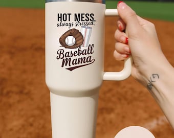 Baseball Mom Tumbler, Sports Travel Mug | UV Printed Stainless Steel | 40oz or 20oz Insulated Gift
