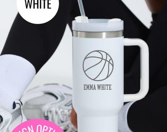 Custom Basketball Tumbler Personalized Sports Cup Engraved Athlete Gift Travel Mug