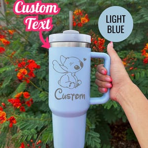 Custom Stitch Engraved Stainless Steel Tumbler: Personalized Travel Mug
