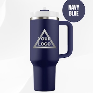 Custom Logo Engraved Tumbler Business Branding Gift Personalized Travel Mug Engraved Company Logo Cup for Employees Clients Corporate Events
