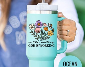 Christian Tumbler: Floral Scripture, Faith Inspired UV Print