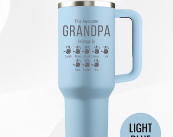 Personalized Dad Tumbler: Engraved Stainless Steel Gift for Grandpa