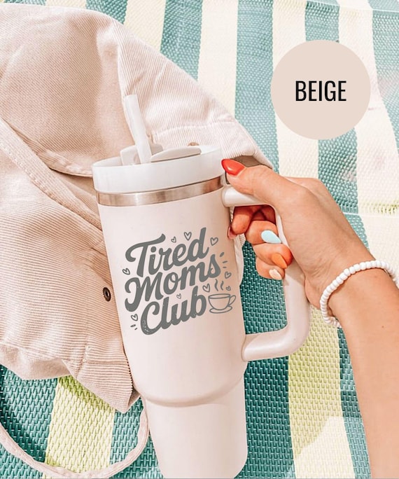 Tired Moms Club Engraved Tumbler: Funny Mom Life Gift, Stainless Steel
