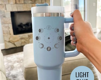 Engraved Tree of Life Moon Phase Tumbler: Custom Celestial Travel Mug