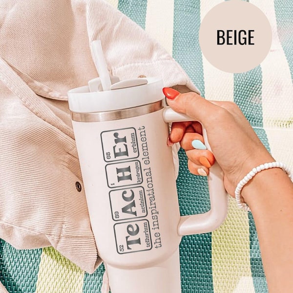 Periodic Table Teacher Tumbler: Engraved Stainless Steel STEM Gift