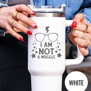 I Am Not a Muggle Tumbler Engraved Wizard Magic Cup Best Gift for Book Lovers Engraved Travel Mug Fantasy Drinkware Stainless Steel Mug