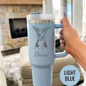 Custom Animal Portrait Tumbler Personalized Dog or Cat Name Cup Gift Idea for Pet Owners Engraved Pet Face Travel Mug Custom Drinkware