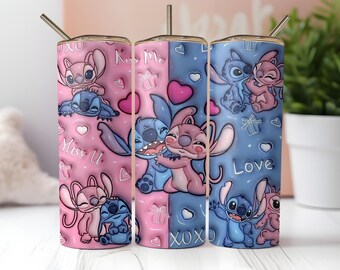 Kawaii Couple Tumbler: 20oz Stainless Steel, Love Theme