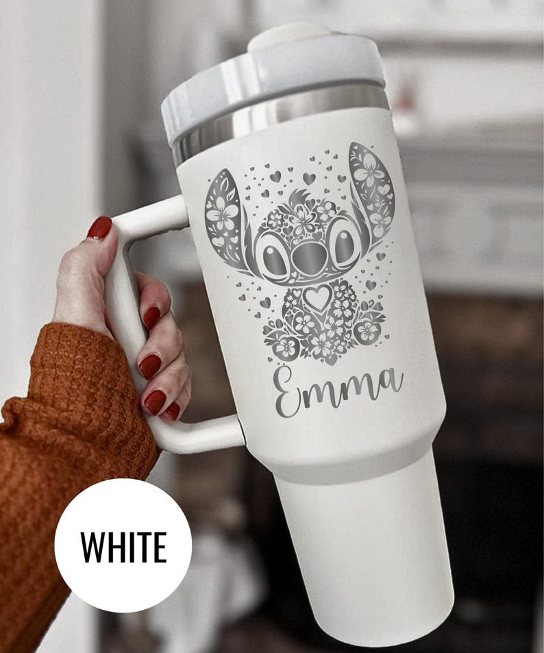 alien tumbler, cute tumbler, floral cup, engraved cup, gift for teen, custom name cup, travel tumbler, personalized mug, kawaii drinkware, insulated mug, pastel tumbler, etched cup, unique tumbler