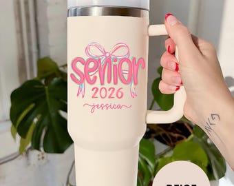 Senior 2026 Personalized Tumbler Graduation Gift Custom Name Travel Colorful Mug