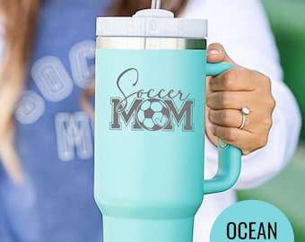 Soccer Mom Tumbler Stainless Steel Travel Cup Engraved Drinkware For Sports Moms