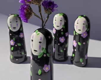 Cute Mini Vase/Incense Holder/Decoration/Flower Vase/Cat's Fallen Whiskers/Desk Companion No Face Floral Studio Ghibli