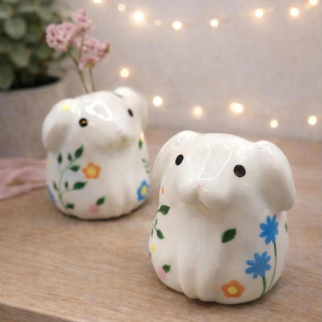 Handmade Mini Bunny Vase – Ceramic Effect Incense Holder – Desk Decor ...