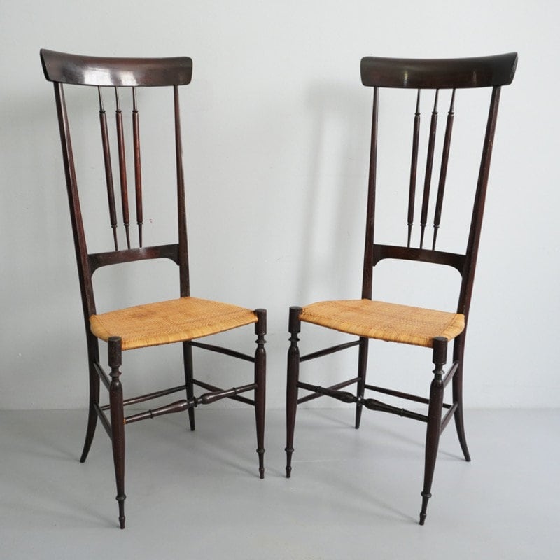 2x rare Chiavari chair Enzo Rotella 50s Italian Mid Century Design