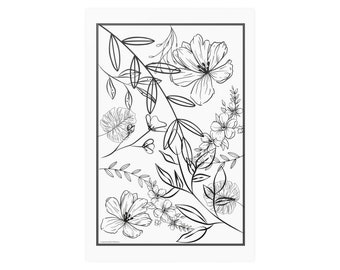 FLORA AND FAUNA || Black and White Poster || Floral || Home Decor || Room Decor