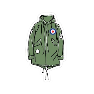 Mod Parka Kiss-Cut Sticker, Trendy Laptop Decal