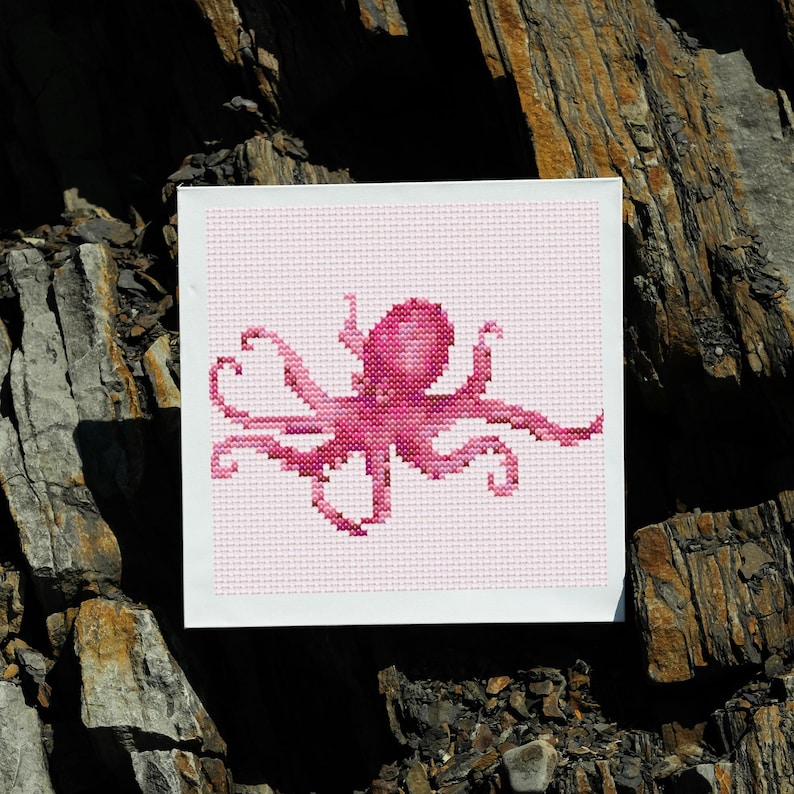 Set of 23 Sea creatures cross stitch patterns, Ocean animals cross stitch chart, Sea small tiny patterns, Whale turtle jellyfish embroidery image 10