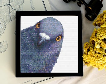 Pigeon cross stitch pattern, Bird embroidery, Funny meme cute bird cross stitch, Geeky cross stitch, Sarcastic funny embroidery PDF