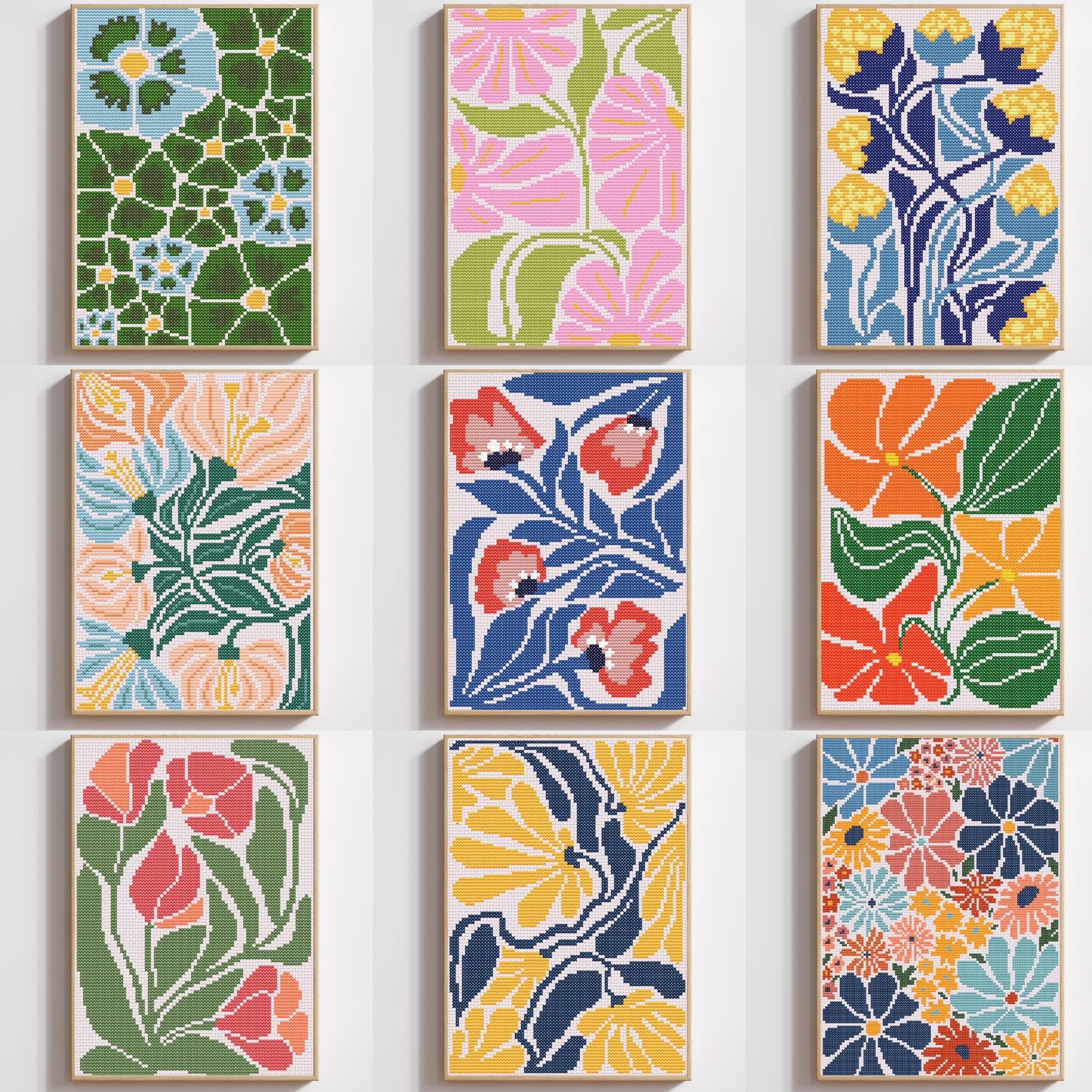 Set of 9 Abstract - Etsy