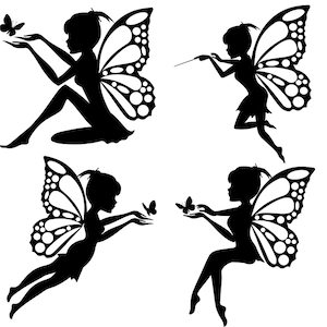 Fichier Svg fée, fichier Png fée, photo jardin féerique, fée papillon, fée Silhouette Svg, clipart fée, fée Cricut, fée vecteur,