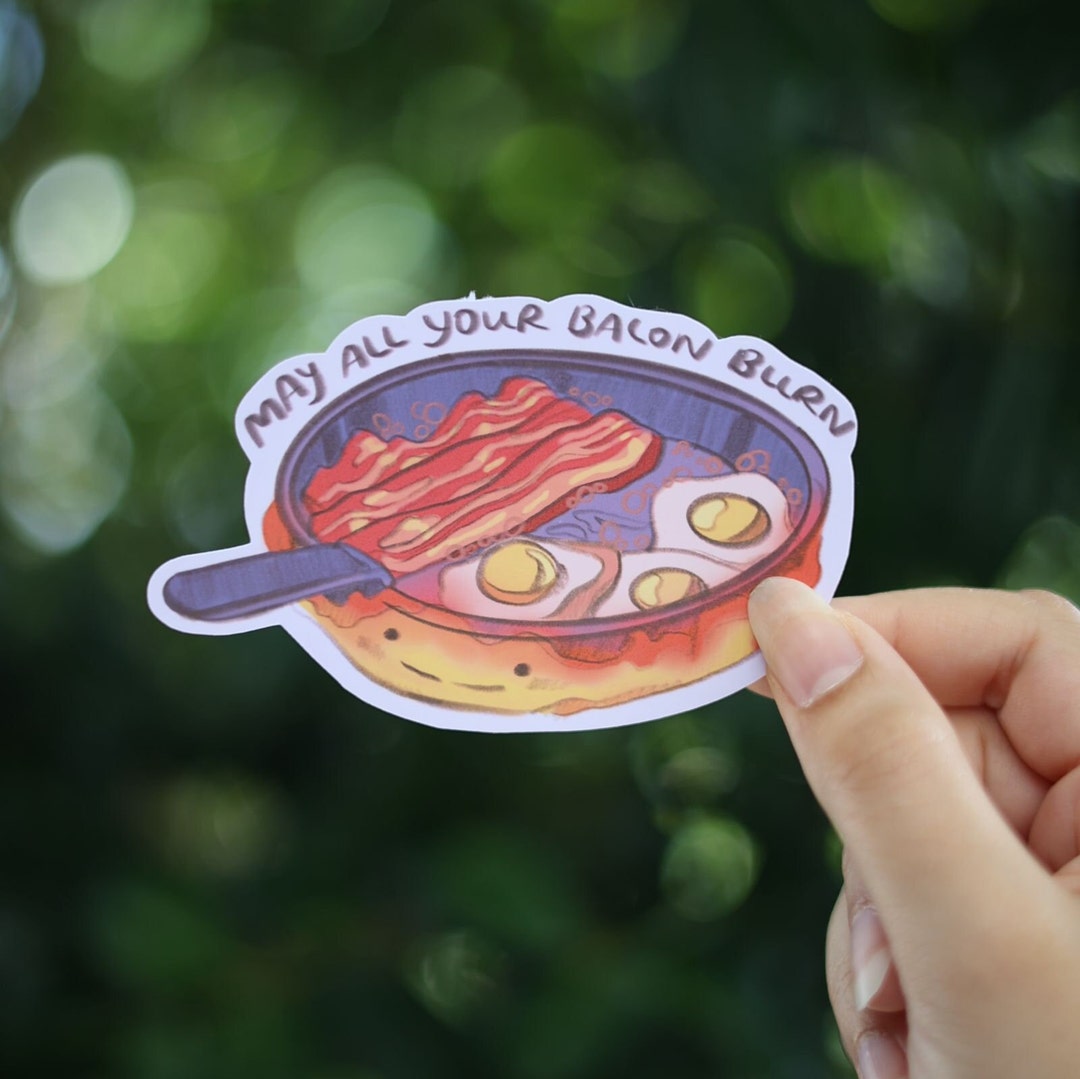 May All Your Bacon Burn Calcifer Sticker Kawaii Anime Etsy