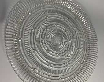 Vintage Glass Cake Plate: 14" Sunburst Serving Tray
