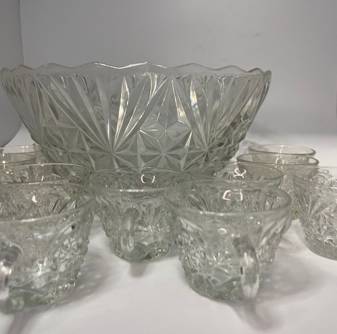Arlington Punch Bowl Set Vintage Anchor Hocking One Punch Bowl 12 Punch