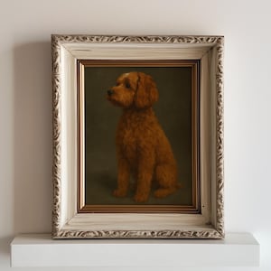 Cavapoos Original Oil Painting Print Small Dog Lover Moody Portrait Pet Fine Art Handmade Animal Wall Art Home Decor