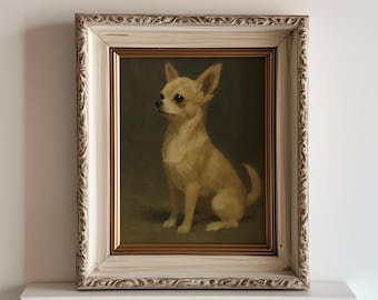 Chihuahua Original Ölgemälde Druck kleiner Hund Liebhaber Stimmungsbild Haustier Fine Art Handgemachte Tier Wand Kunst Wohnkultur
