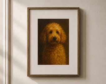 Goldendoodle Wall Art Print, Goldendoodle Portrait, Dog Lover Gift, Goldendoodle Decor, Labradoodle Painting, Pet Portrait Artwork