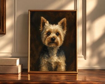 Quadro decorativo com desenho de Yorkshire Terrier, pôster de Yorkshire Terrier, presente para amantes de cães, presente para o dia da adoção, presente de aniversário para cachorro, decoração para mães de cachorro