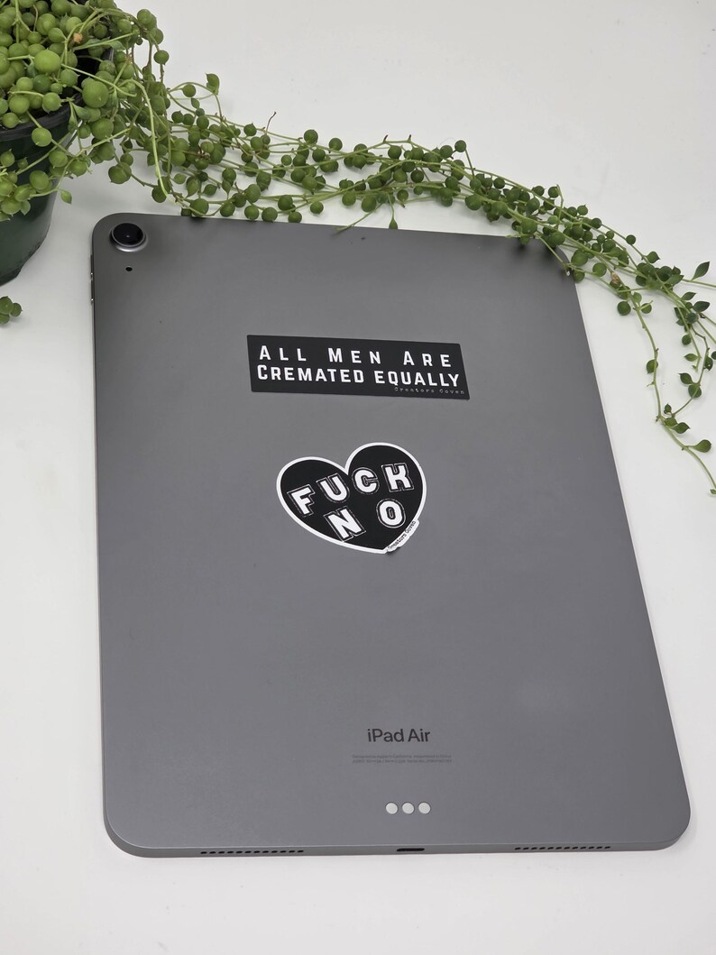 all men are cremated equally black and white rectangle vinyl sticker