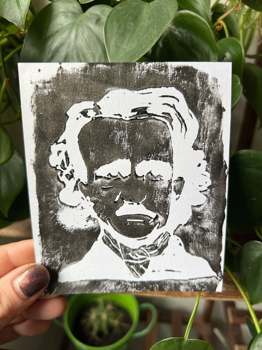 Edgar Allan Poe Linoprint, Handmade Gothic Home Decor Art - Etsy