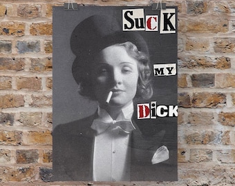 Feminist Punk Collage Art Print: Gothic Home Decor
