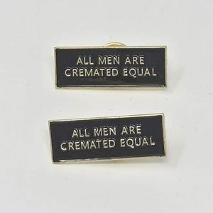 2 épingles gothiques en émail noir et or horreur épingles et badges Halloween gothiques épingles de deuil humour noir