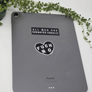 all men are cremated equally black and white rectangle vinyl sticker