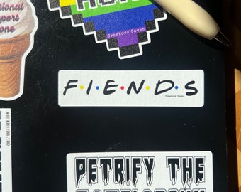 sarcastic FRIENDS 90s sitcom black and white vinyl sticker